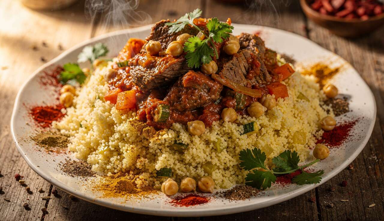 Couscous tunisien au bœuf : recette authentique