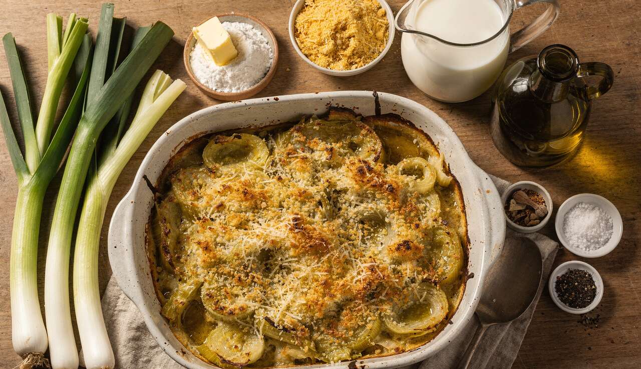 Recette facile et savoureuse de gratin de poireaux végétarien