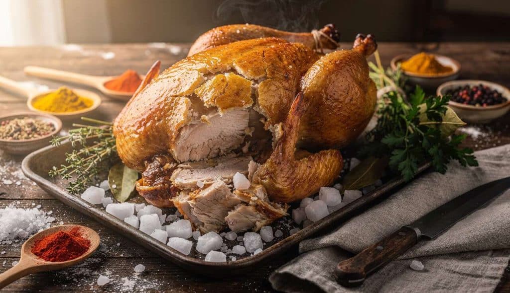 Poulet en croûte de sel avec bouquet garni : recette savoureuse