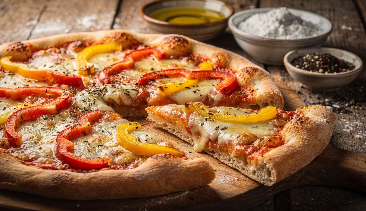 Pizza maison aux deux poivrons : une recette facile et délicieuse