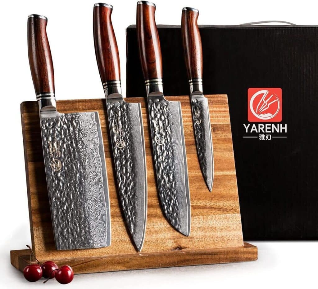 Test : couteaux de cuisine Yarenh en acier damas