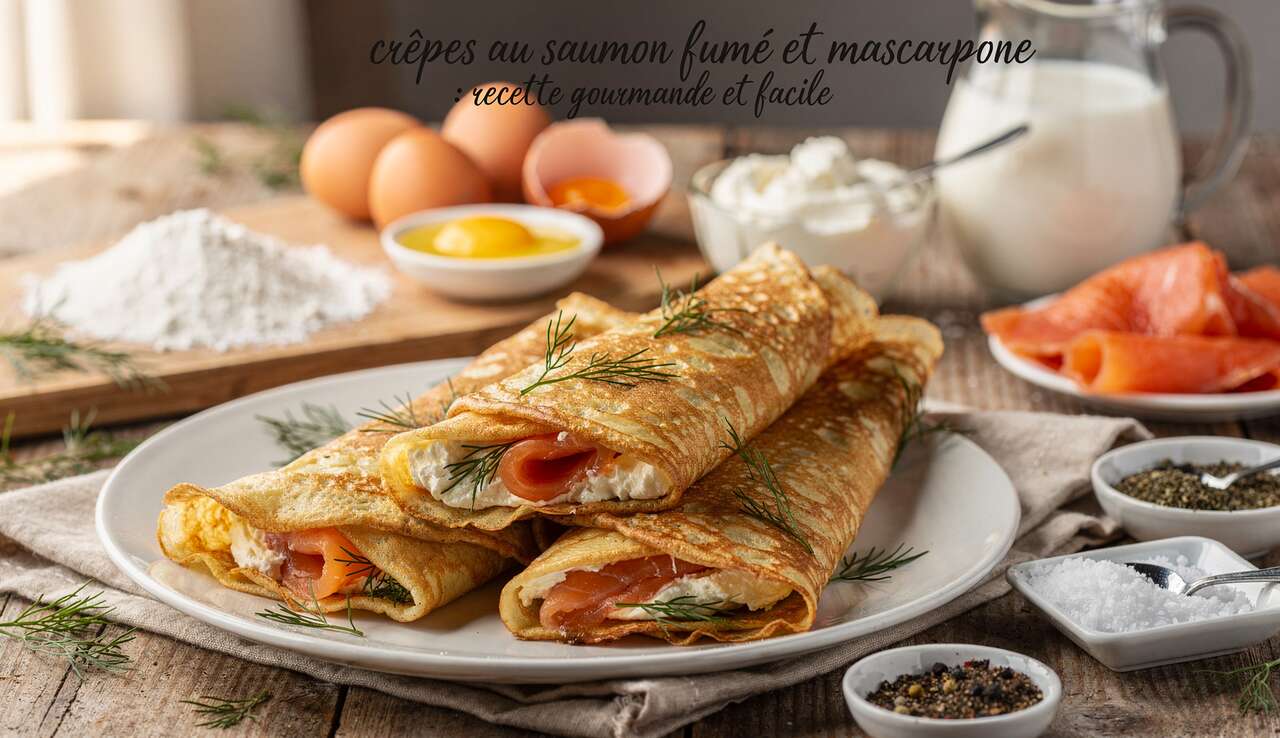 Crêpes au saumon fumé et mascarpone : recette gourmande et facile