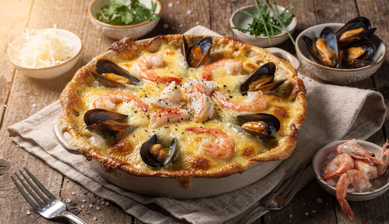 Recette Gratinée au Sabayon de Fruits de Mer