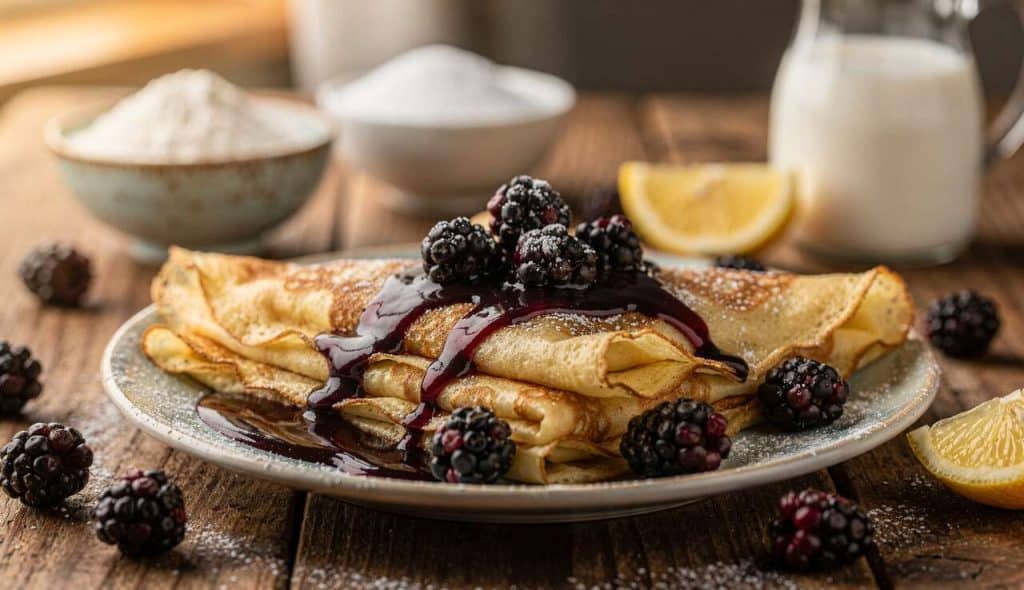 Crêpes à la sauce aux mûres : recette facile et gourmande