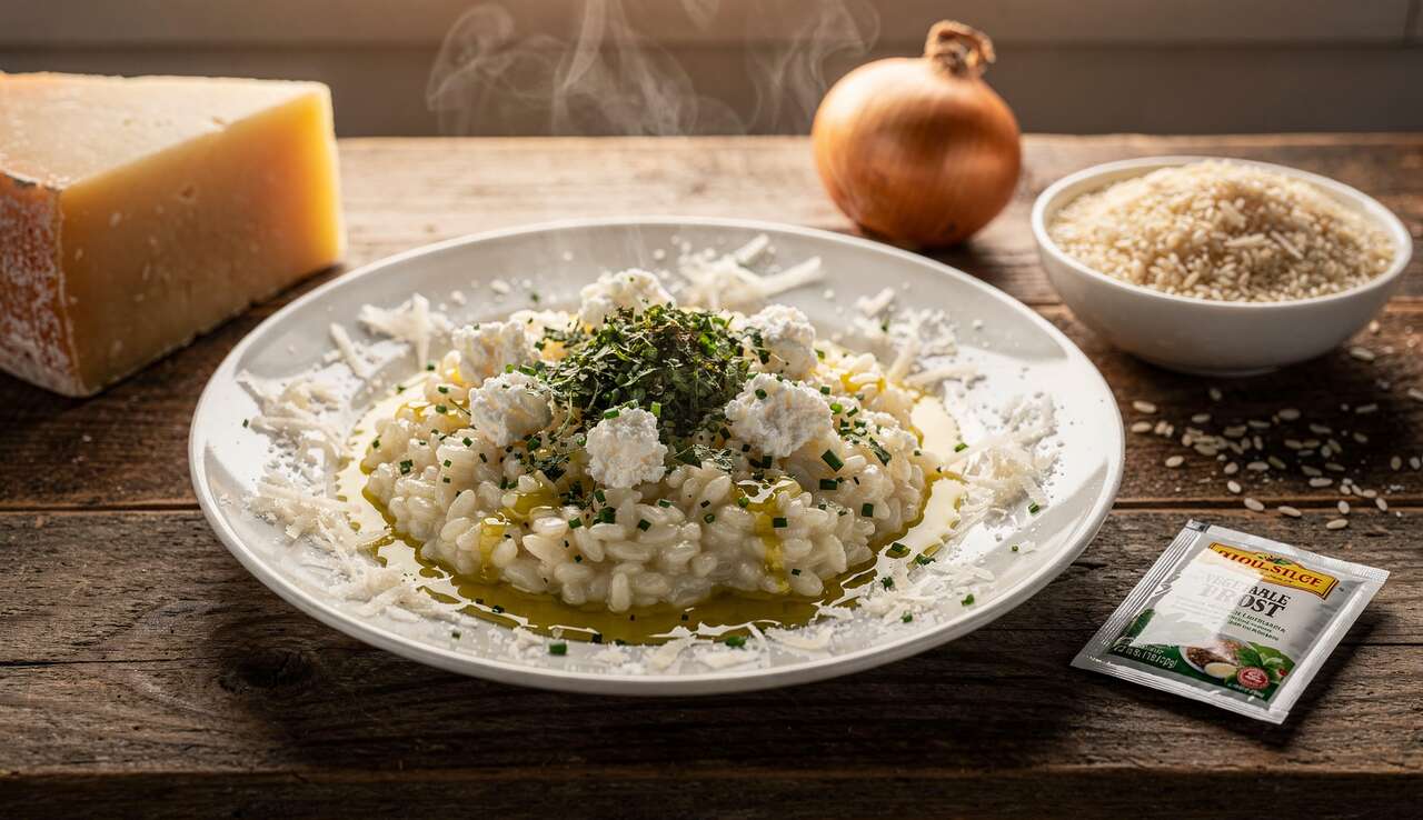 Risotto à la roquette et au chèvre : recette gourmande et facile