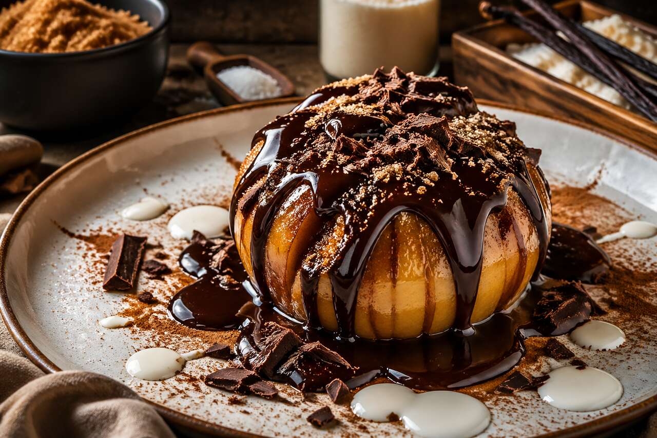 Recette de pommes fondantes au chocolat fondu