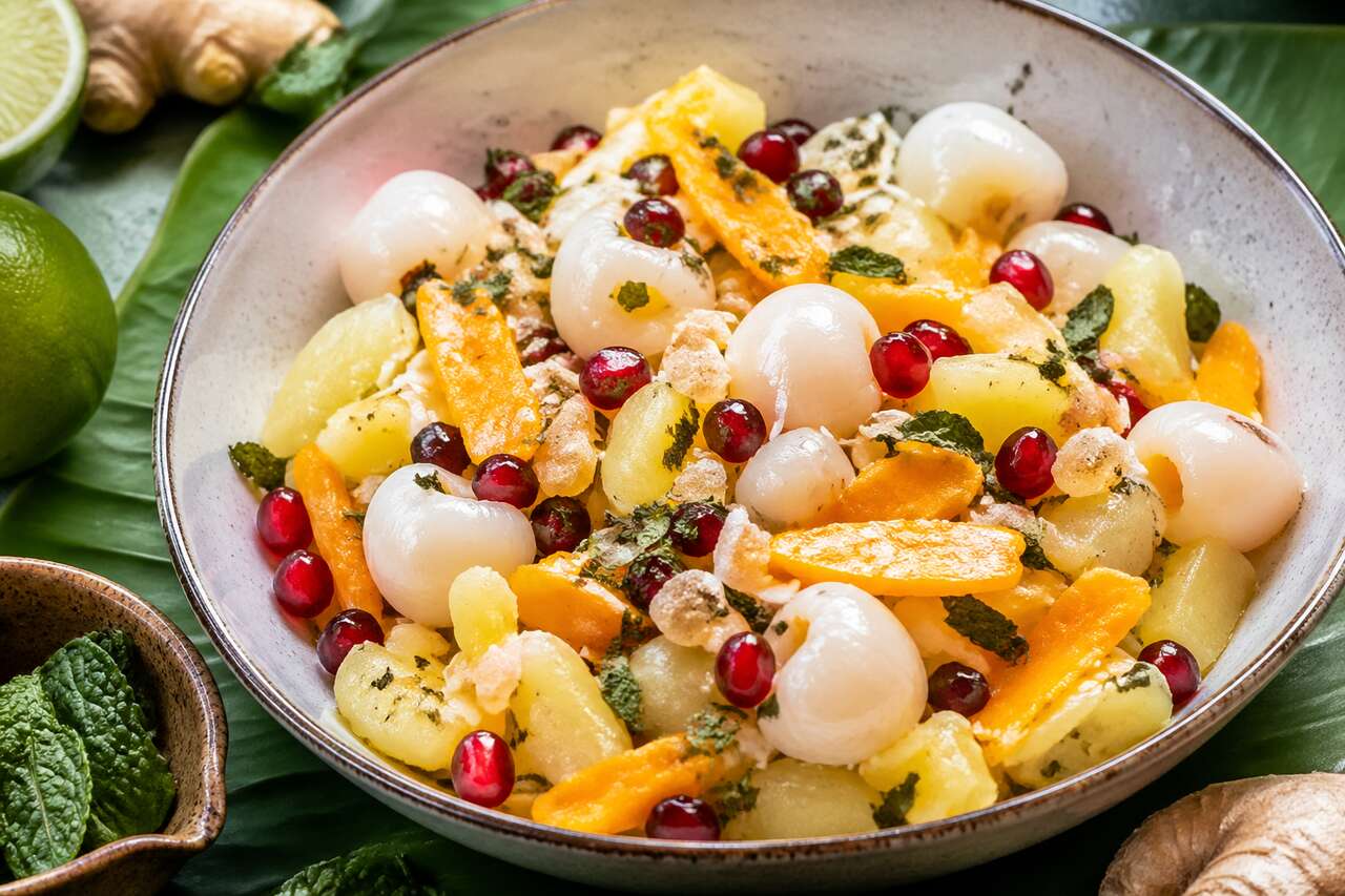 Recette de salade de fruits exotiques au gingembre