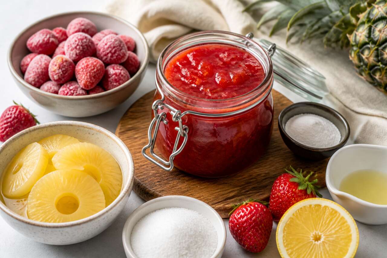 Recette de confiture de fraises et d'ananas facile et gourmande