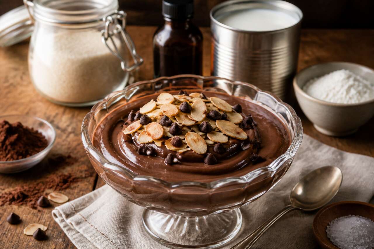 Recette de crème dessert au chocolat et amandes