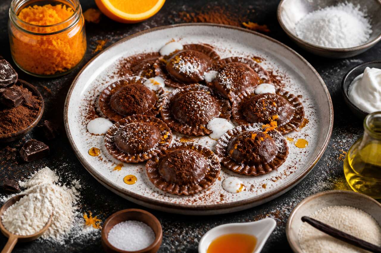 Recette de ravioles au chocolat et à l'orange : un dessert original et gourmand