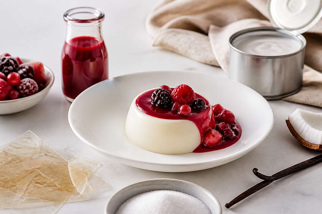 Recette de panna cotta au coulis de fruits rouges