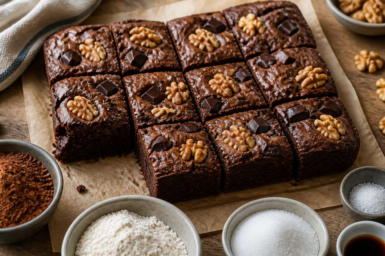Recette de brownies à la noix et au chocolat