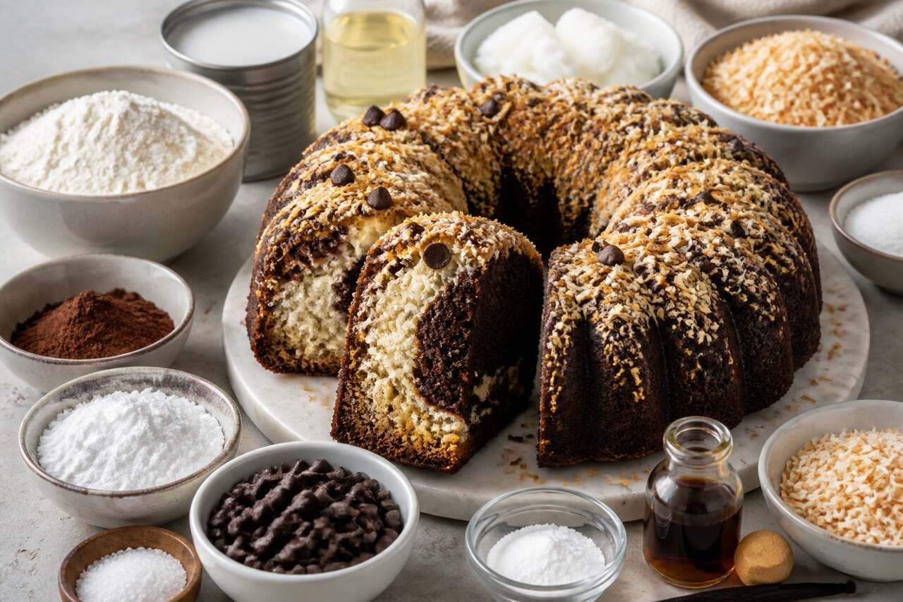 Recette du gâteau duo coco et chocolat