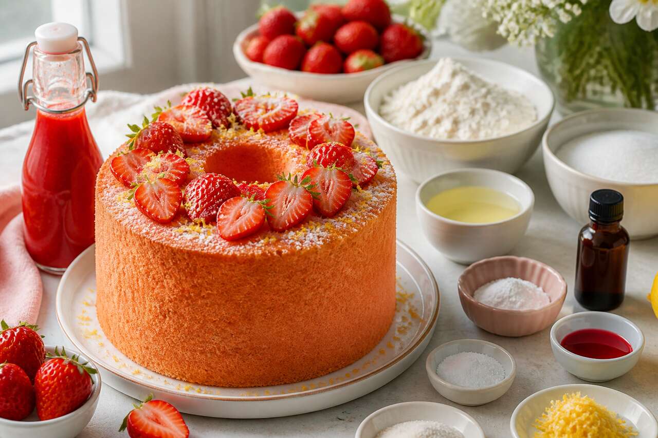 Recette du chiffon cake aux fraises