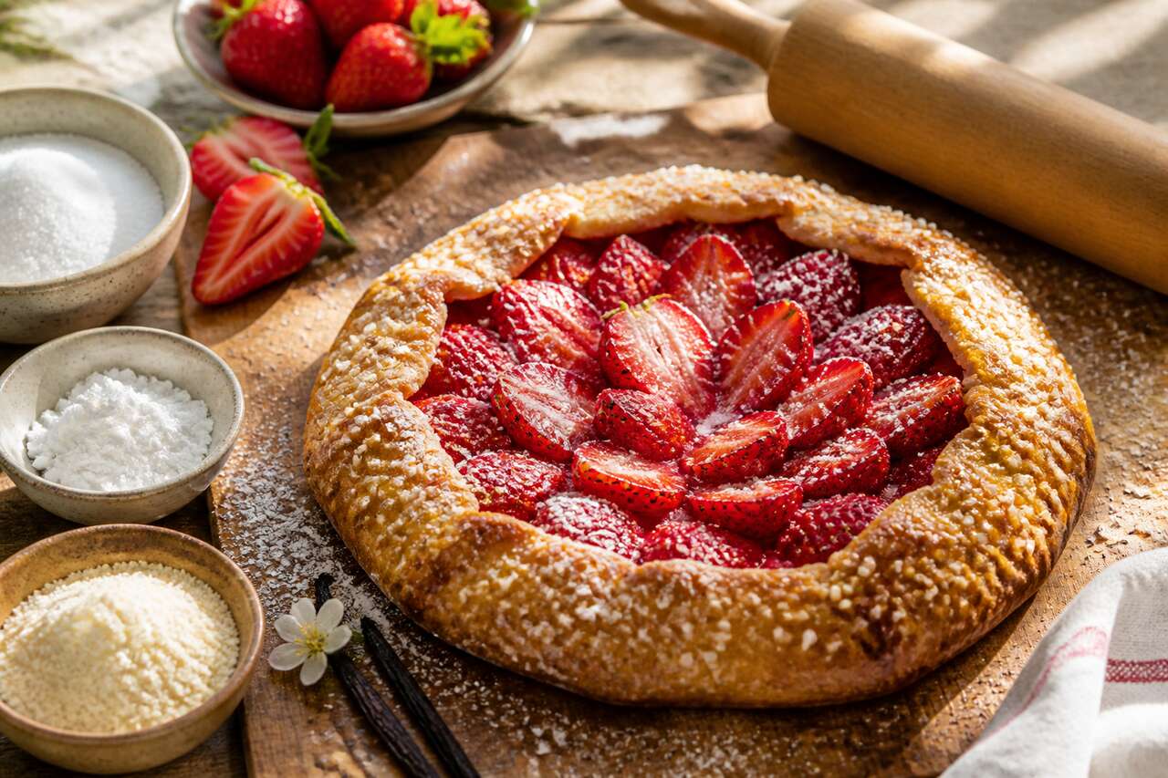 Recette de tarte rustique aux fraises