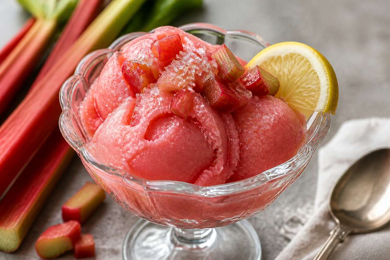 Recette de sorbet à la rhubarbe maison
