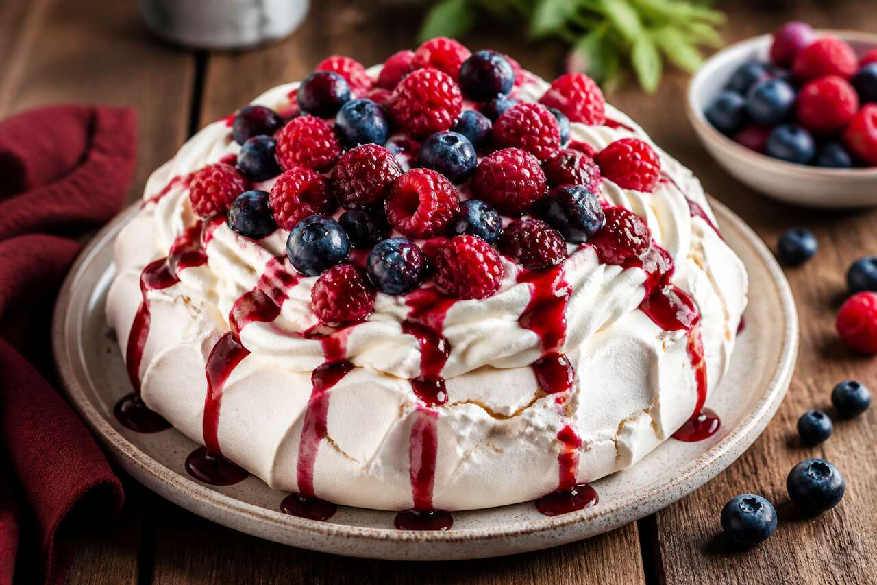 Recette de pavlova aux fruits rouges