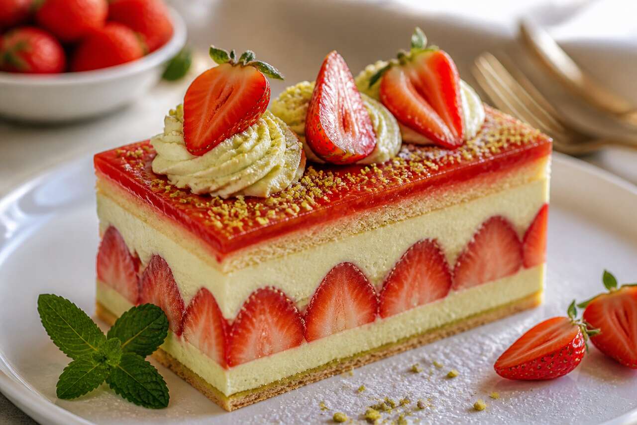 Recette du Montebello aux fraises et pistaches
