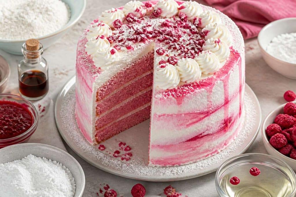 Recette du layer cake aux framboises