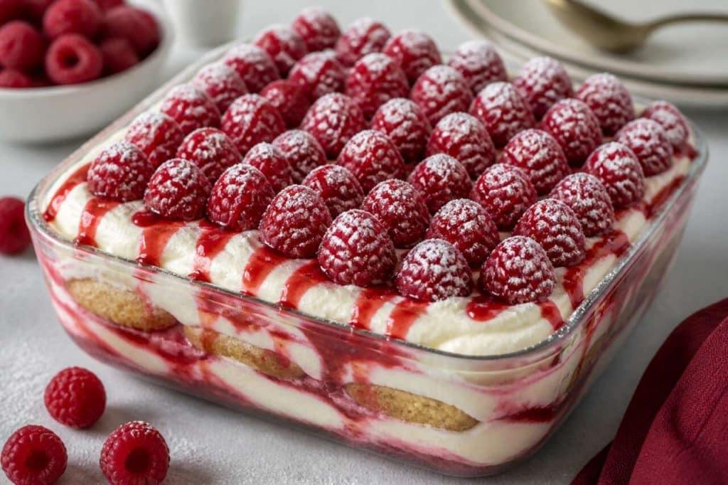 Recette du tiramisu aux framboises