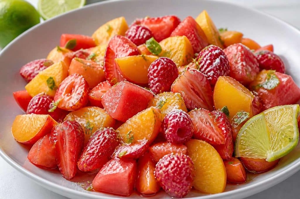 Recette de petite salade de fruits d'été à la verveine