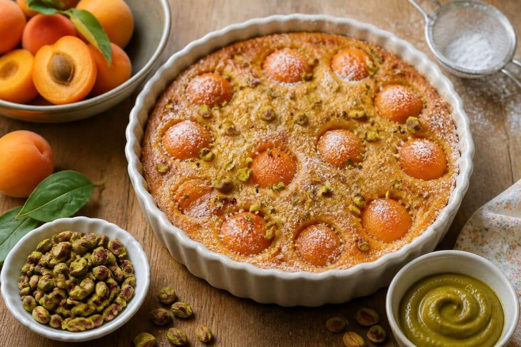 Recette du clafoutis aux abricots et à la pistache