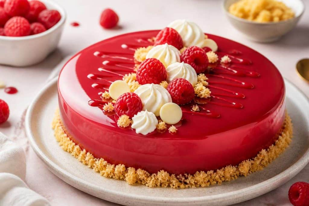 Recette d'entremets inspiration framboise