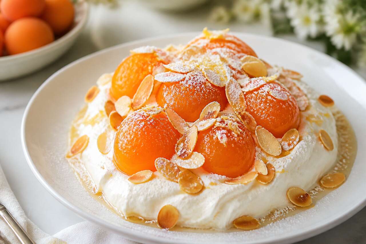 Recette d'abricots à la neige aux amandes