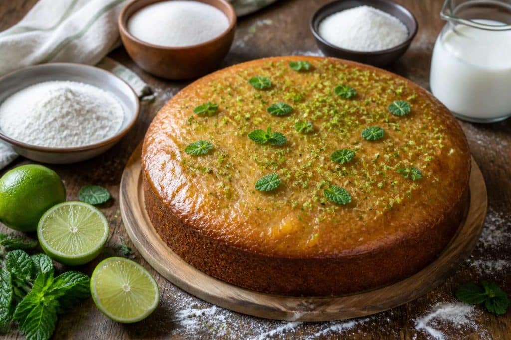 Recette du cake au citron vert et à la menthe