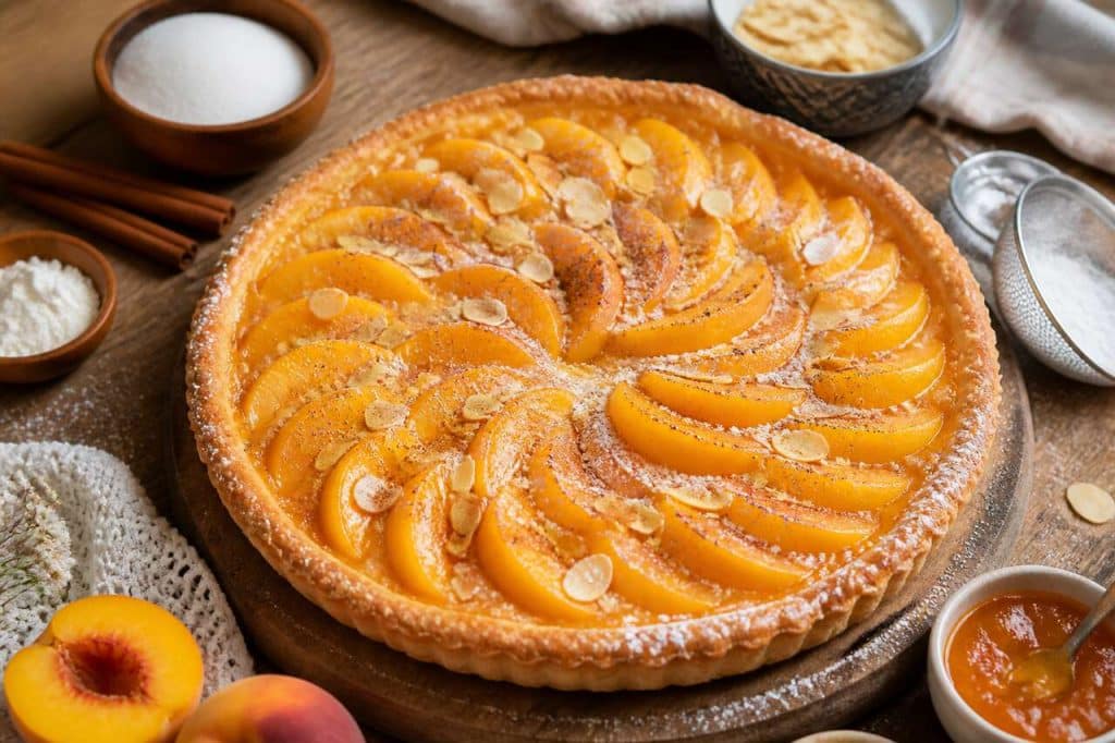 Recette de tarte aux pêches facile et gourmande