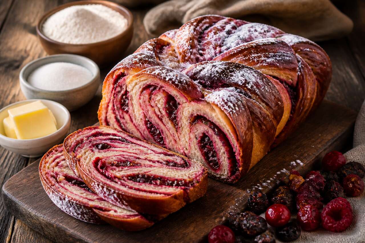Recette de babka aux fruits rouges