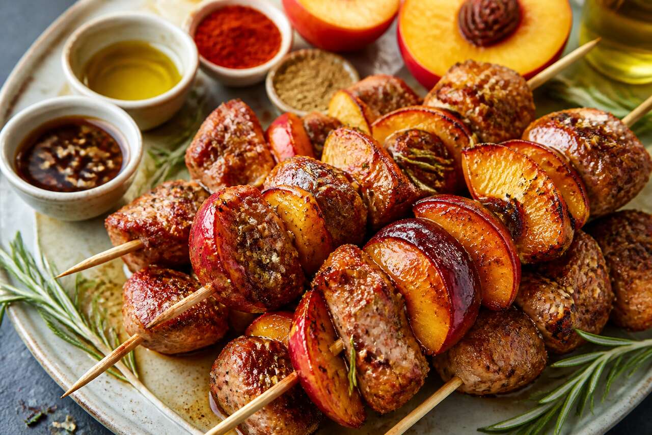 Recette de brochettes de porc aux nectarines