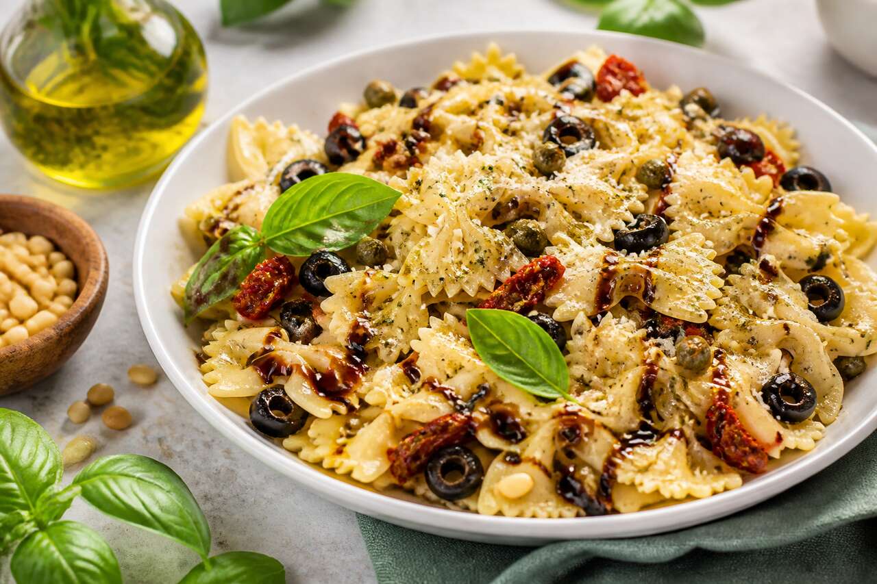 Recette facile de salade de pâtes au basilic