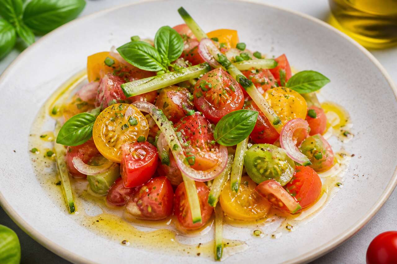 Tartare aux 3 tomates et julienne de concombre : une recette fraîche et colorée