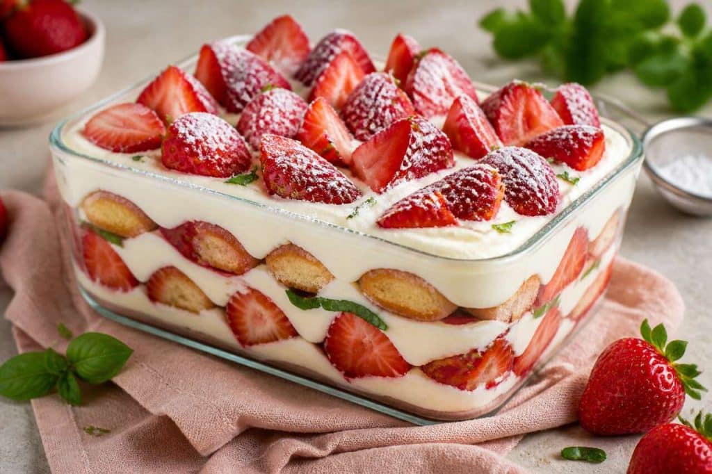 Recette du tiramisu aux fraises : un dessert frais et gourmand