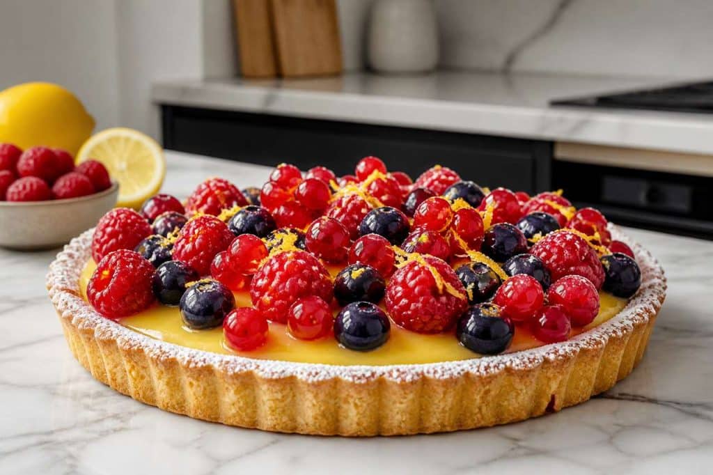 Recette de tarte au citron et fruits rouges