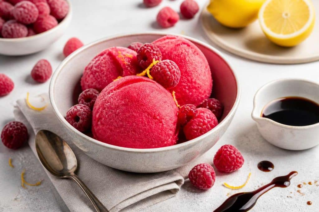 Recette de sorbet à la framboise maison