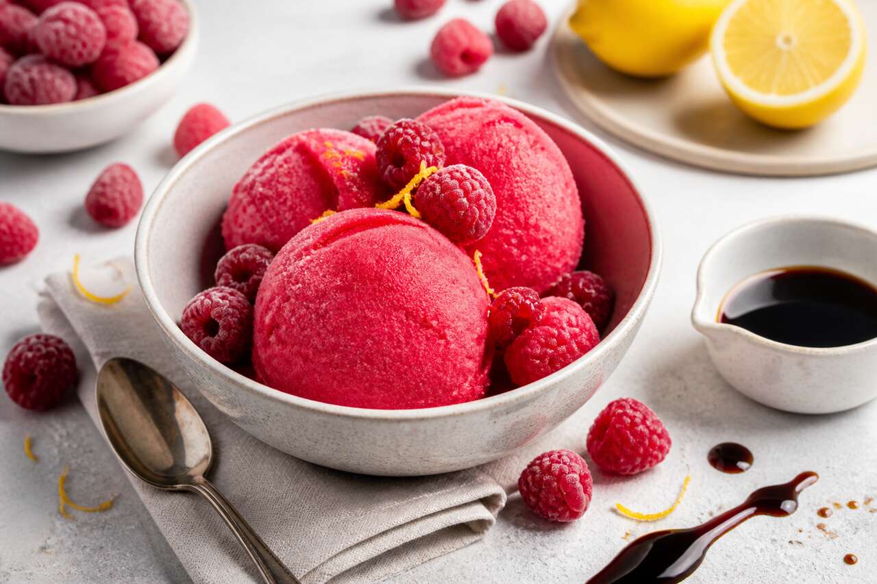 Recette de sorbet à la framboise maison