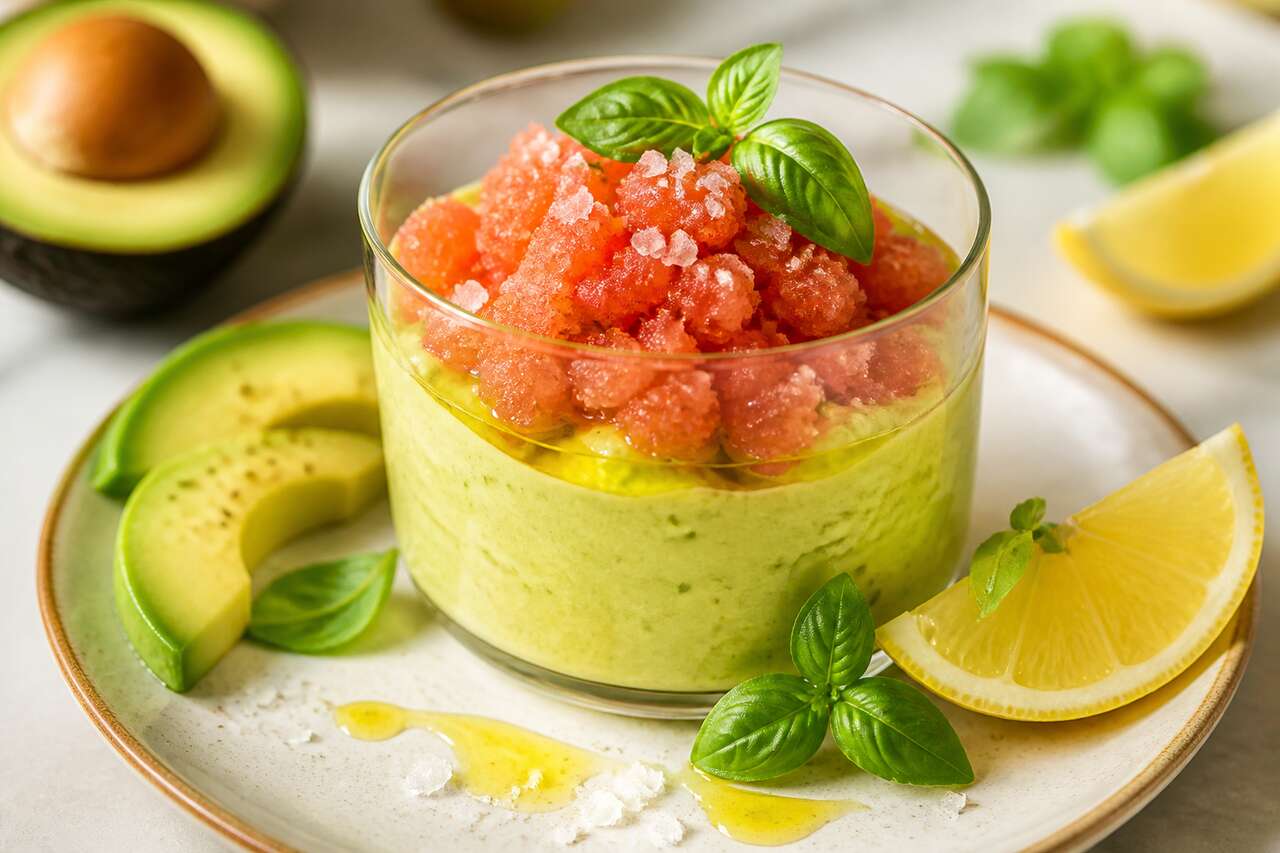 Recette de mousse d'avocat et granité de tomates : fraîcheur garantie