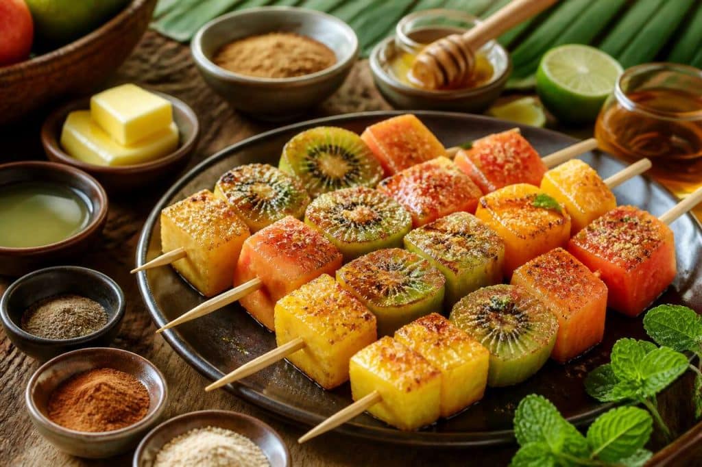 Recette de brochettes de fruits exotiques façon Michèle
