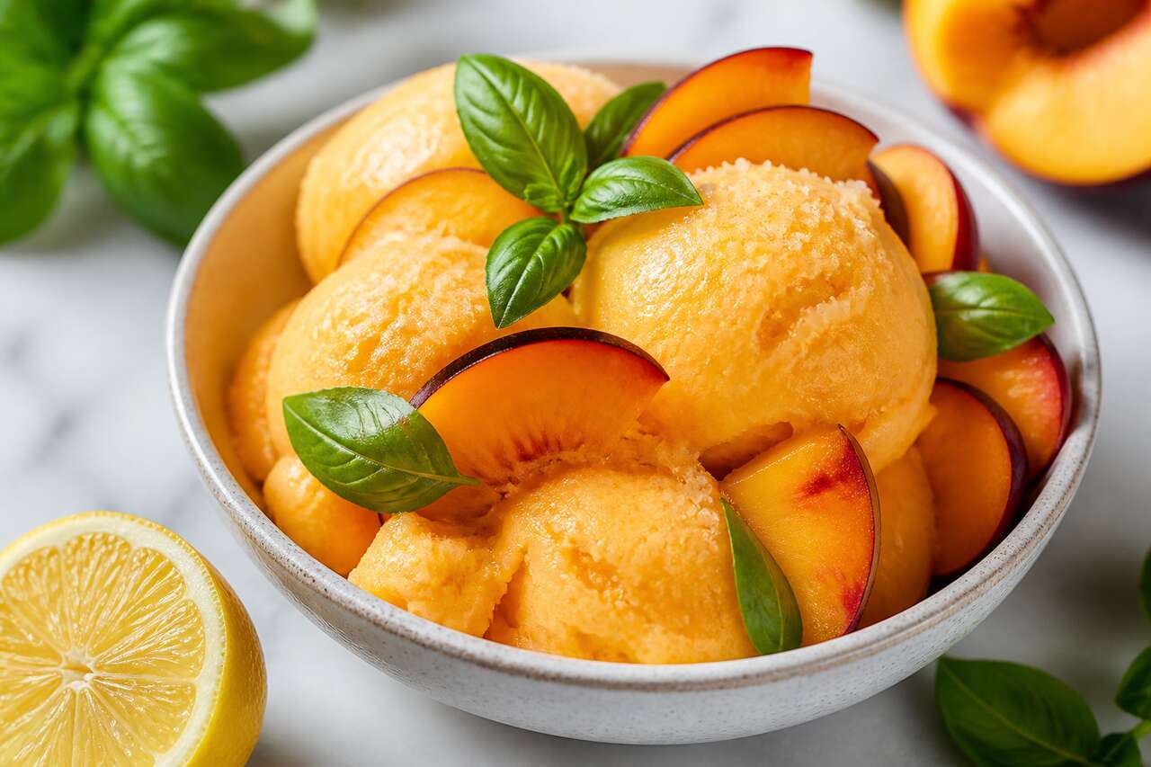 Recette de sorbet à la pêche maison