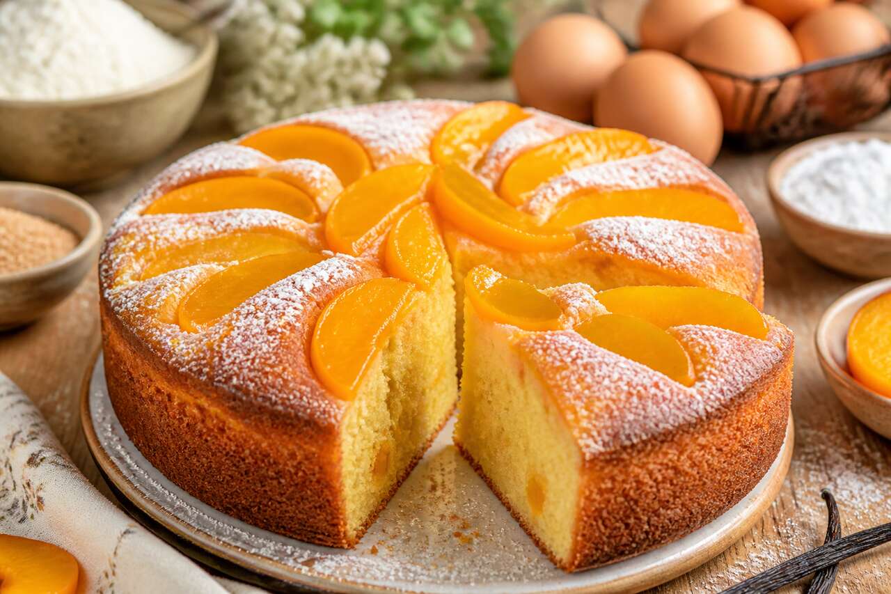 Recette du moelleux aux pêches fondant et facile