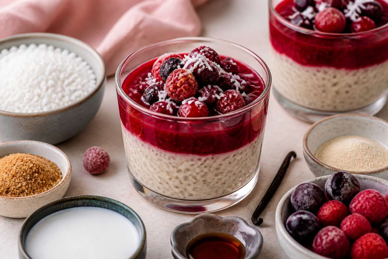 Recette d'entremets au tapioca et aux fruits rouges