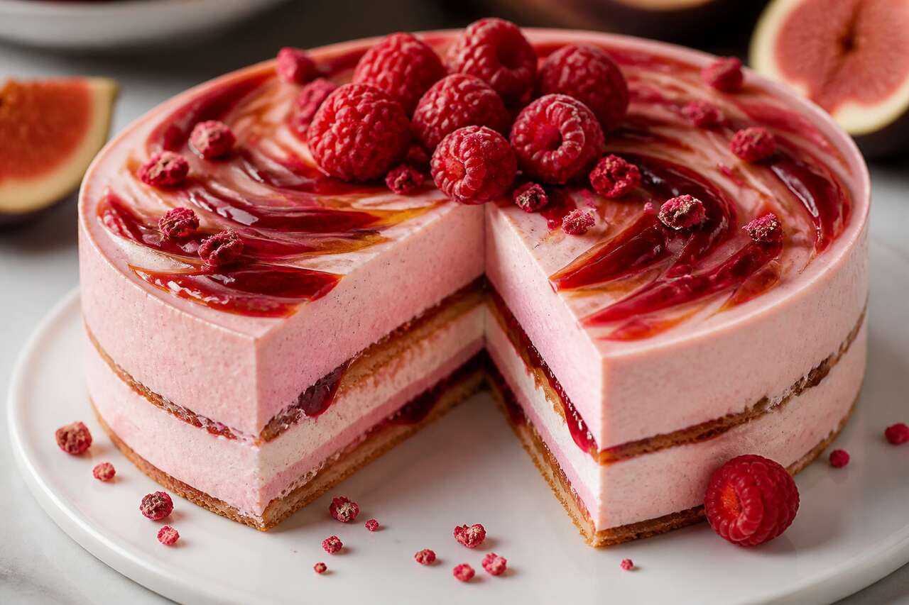 Recette d'entremets aux figues et framboises