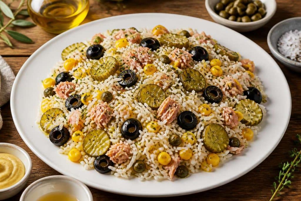 Recette de salade de riz aux trois saveurs facile et savoureuse