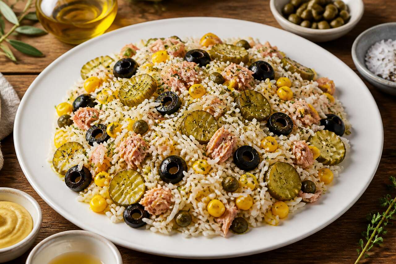 Recette de salade de riz aux trois saveurs facile et savoureuse