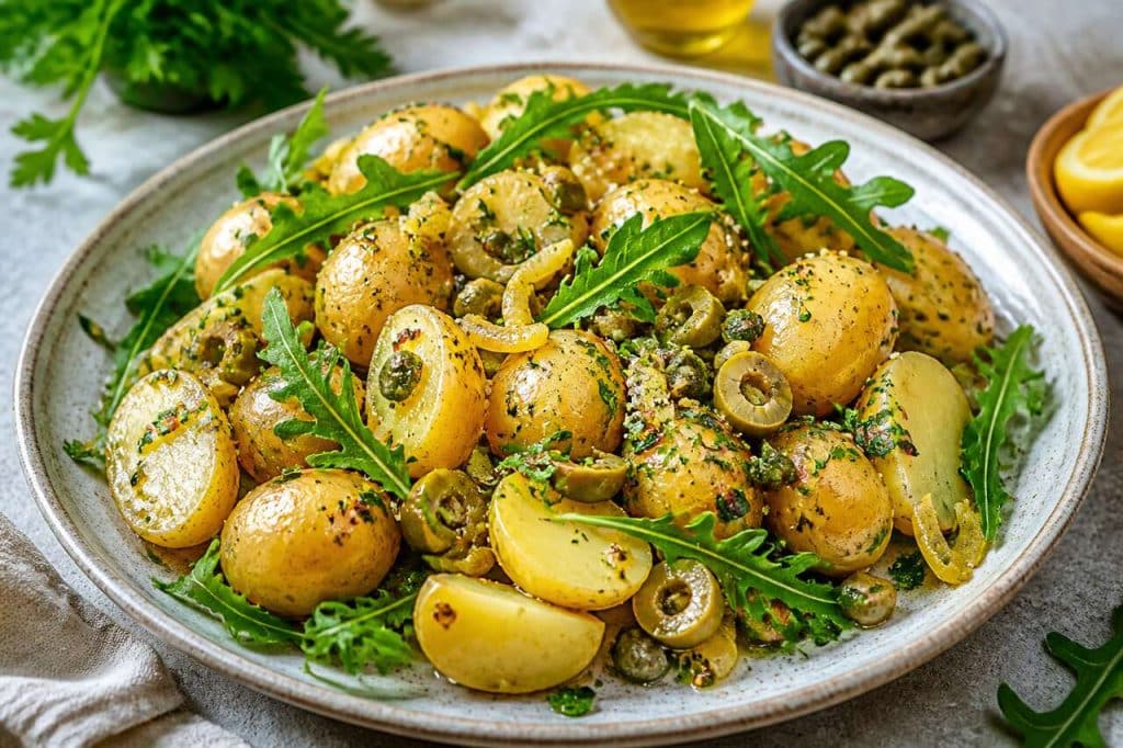 Salade de rattes au vin blanc et aux citrons confits : une recette fraîche et parfumée