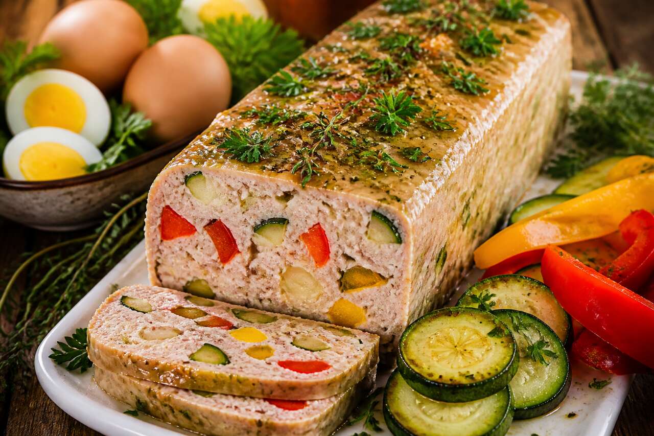 Recette de terrine de veau aux courgettes et aux poivrons
