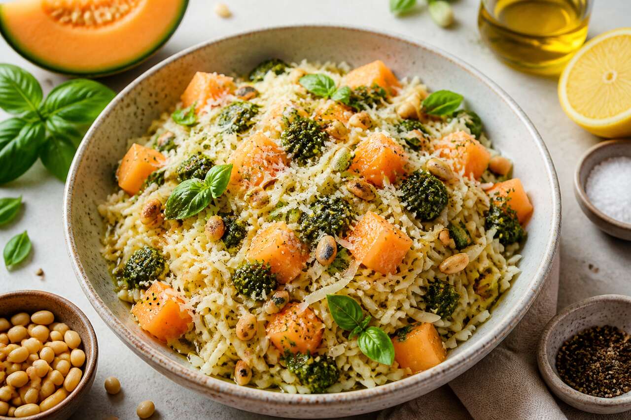Recette de riz au melon et au pistou : un plat frais et parfumé
