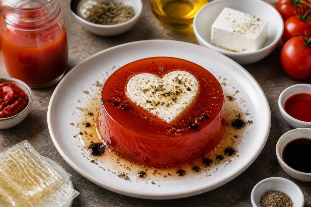 Recette d'aspic de tomates au cœur de feta